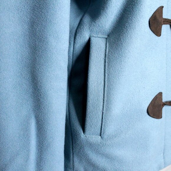 Gap Wool  Blend Toggle Buttons Blue Pea Coat Size M - Picture 5 of 16